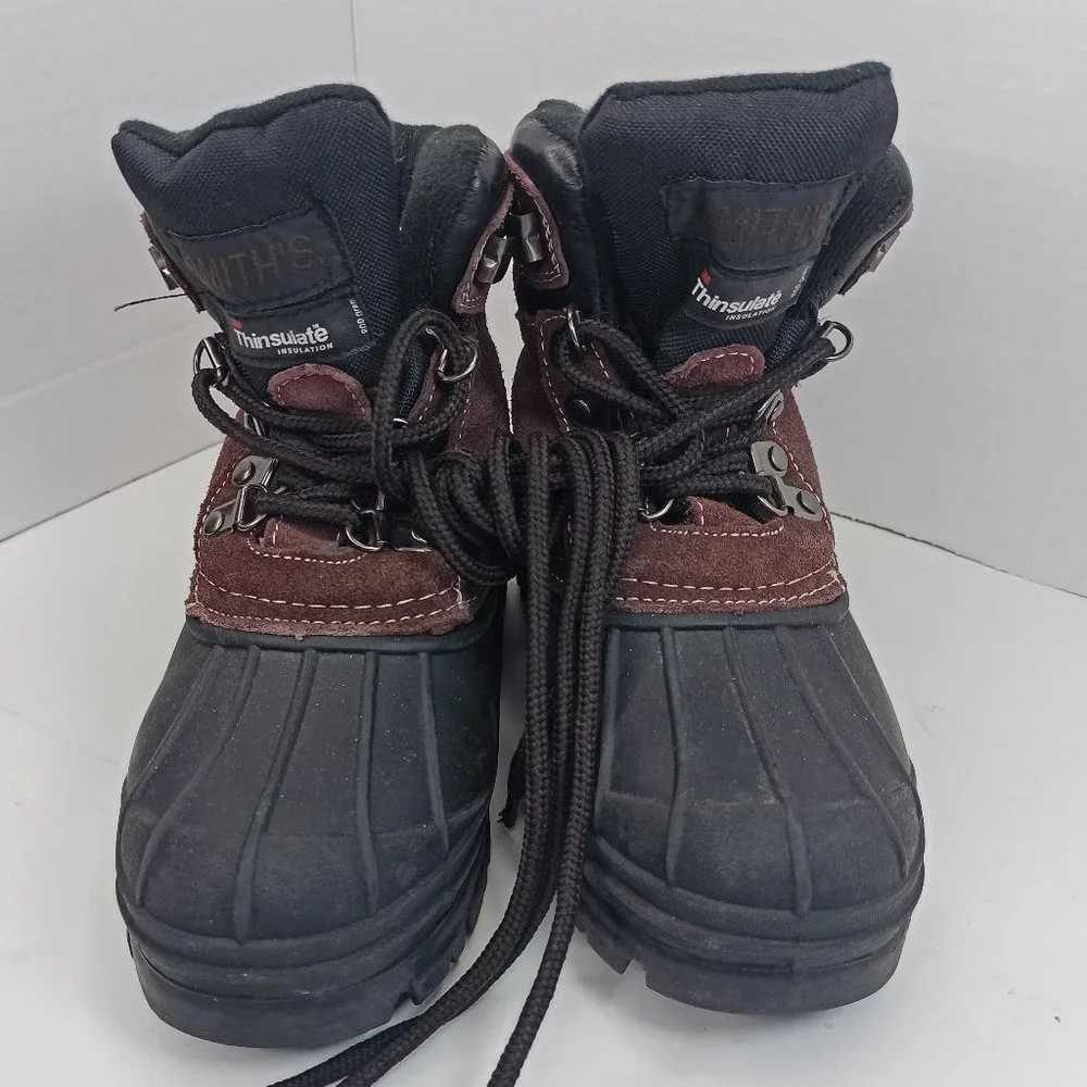SMITH'S Leather Boots Boys Size 1 Thinsolate - Picture 1 of 6